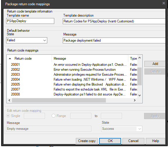 Add a new return code mapping