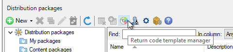 EPM Console - Distribution packages - Return code template manager